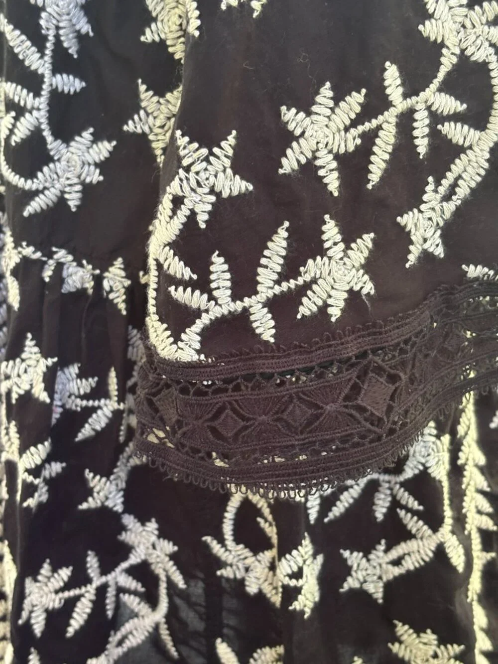 Nema Resort Wear Tatiana Dress Black Cream Embroidery Size S/M NWT - Picture 3 of 7